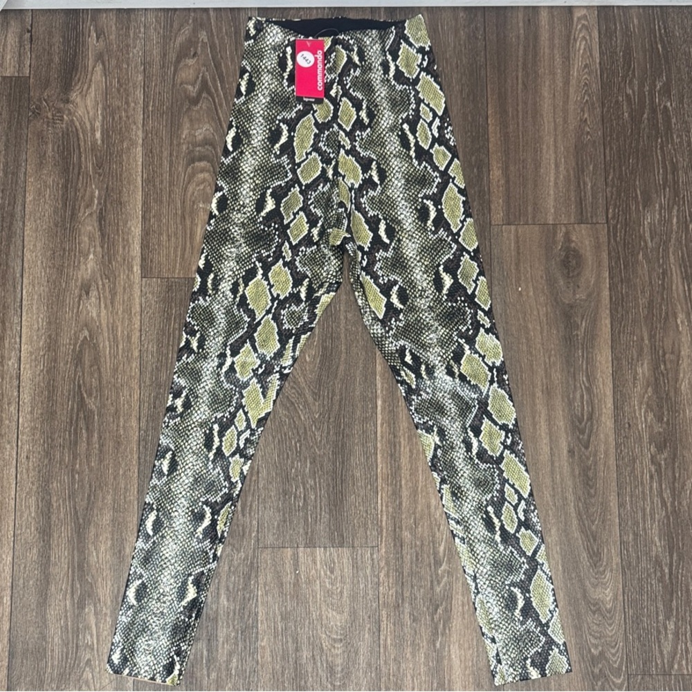 Commando Black and Green High Waist Snake Print Leggings Women’s Size Small